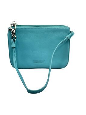 Rowallan of Scotland Wristlet Wallet Light Blue Luxury Leather 6" X 4”